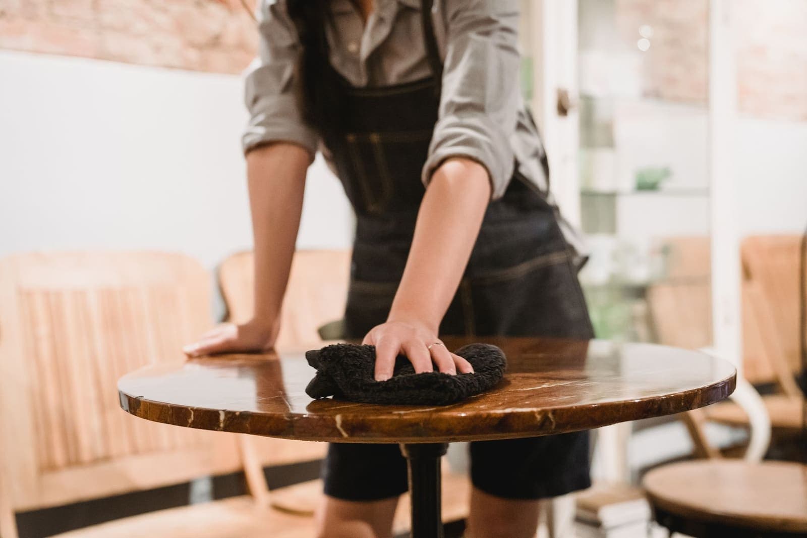 Office support staff maintaining a workplace