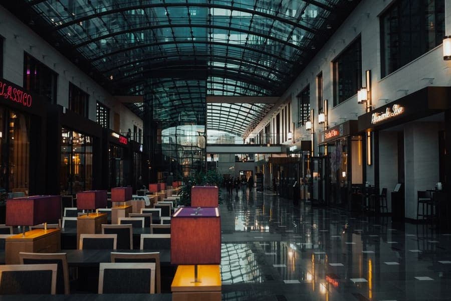 Retail mall interior serviced by a facilities management provider